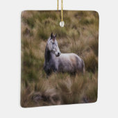 Mooi grijs gekleurd paard keramisch ornament (Rechts)