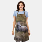 Mooi grijs gekleurd paard schort (Gedragen)