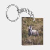 Mooi grijs gekleurd paard sleutelhanger (Voorkant Links)