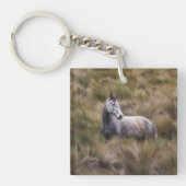Mooi grijs gekleurd paard sleutelhanger (Voorkant)