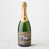 Mooi grijs gekleurd paard sparkling wijnetiket (Voorkant)