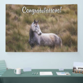 Mooi grijs gekleurd paard Tekst toevoegen Spandoek (Beurs)