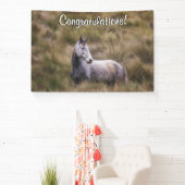 Mooi grijs gekleurd paard Tekst toevoegen Spandoek (Insitu)