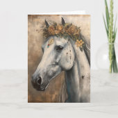Mooi grijs paard in een Boho kroon alle gelegenhed Kaart (Voorkant)