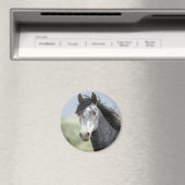 Mooi grijs paard magneet (Insitu (Vaatwasser))
