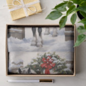 Mooi grijs paard met winter Garland kerst Tissuepapier (Geschenk)