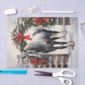 Mooi grijs paard met winter Garland kerst Tissuepapier (Craft)
