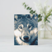 Mooi grijs Wolf Woodland Animal Briefkaart (Staand voorkant)