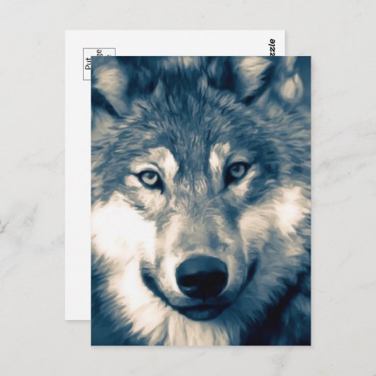 Mooi grijs Wolf Woodland Animal Briefkaart (Voorkant / Achterkant)