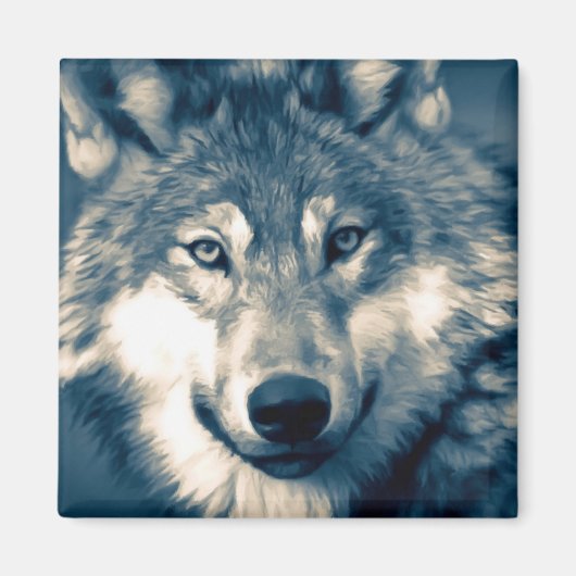 Mooi grijs Wolf Woodland Animal Magneet (Voorkant)