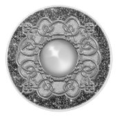 Mooi Grijs Zilver met Juweel Design Keramische Knop (Voorkant)