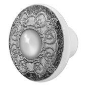 Mooi Grijs Zilver met Juweel Design Keramische Knop (Rechts)