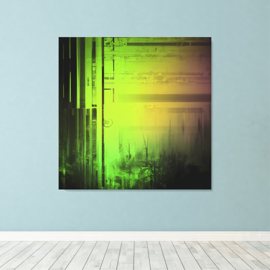 Mooi groen abstract AI-kunstcanvas Canvas Afdruk (Insitu (Houten vloer))