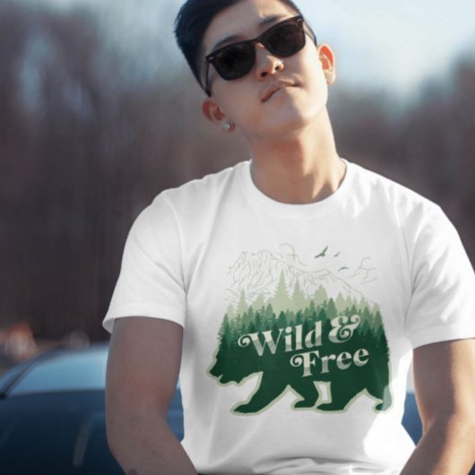 Mooi groen avontuur Wild & Gratis T-shirt