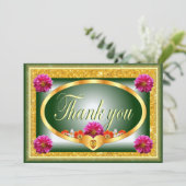 Mooi groen bloemenontwerp bedankkaart kaart (Staand voorkant)