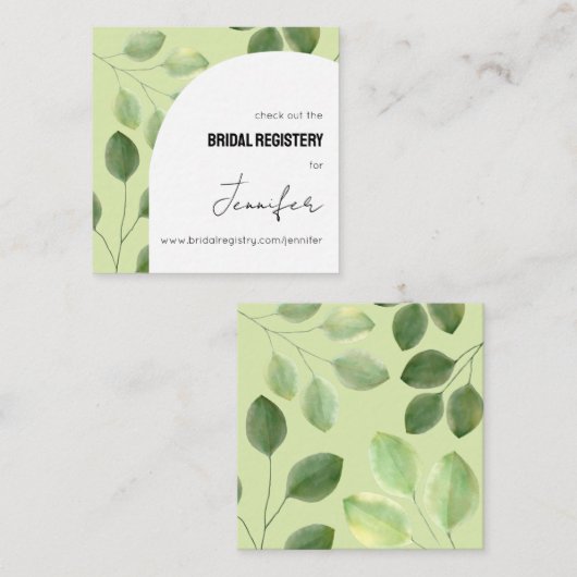 Mooi groen eucalyptus bladeren uitnodiging (Voorkant / Achterkant)