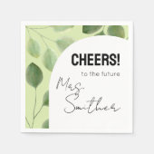 Mooi groen eucalyptus bladeren uitnodiging servet (Voorkant)