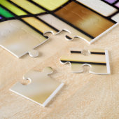 Mooi groen Glas in lood Legpuzzel (Zijkant)