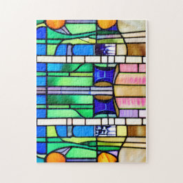 Mooi groen Glas in lood Legpuzzel