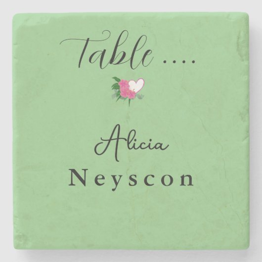 Mooi Groen Huwelijk groene bloemen hart Stenen Onderzetter (Voorkant)