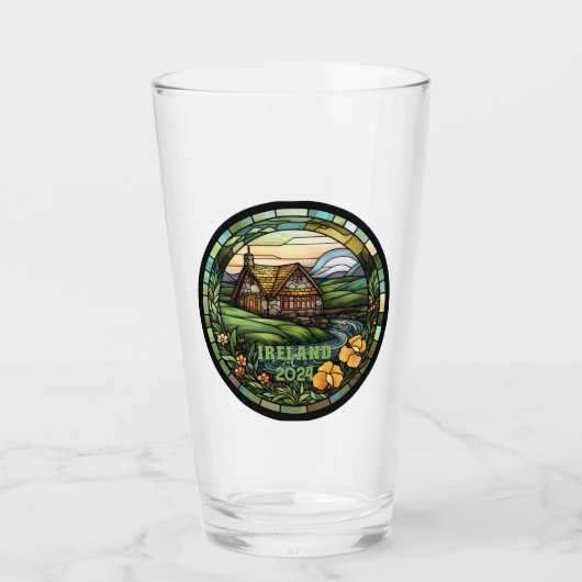 Mooi groen Ierland souvenir Glas (Voorkant)