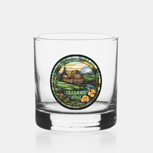 Mooi groen Ierland souvenir Whisky Glas (Achterkant)