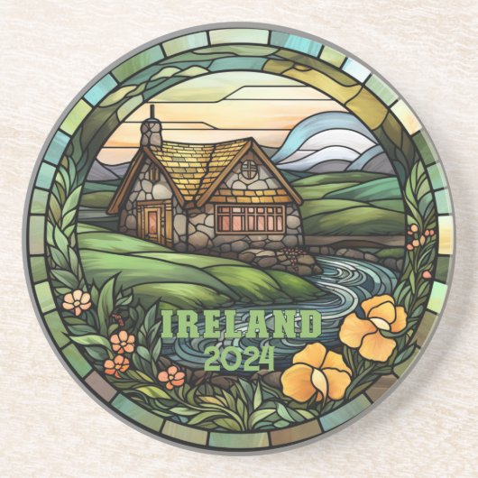 Mooi groen Ierland souvenir Zandsteen Onderzetter (Voorkant)