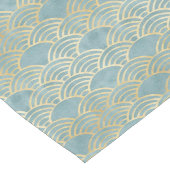 Mooi, groen kunstdeco, metallisch, elegant, chic,  lange tafelloper (Hoek)