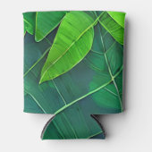 Mooi groen lederen patroon blikjeskoeler (Voorkant)