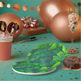 Mooi groen lederen patroon papieren bordje