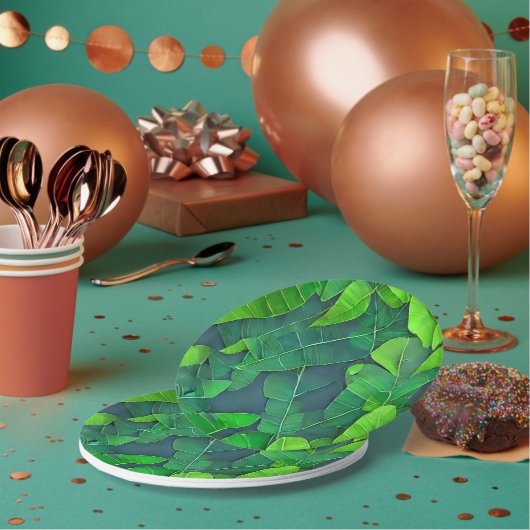 Mooi groen lederen patroon papieren bordje (Multi)