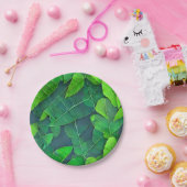 Mooi groen lederen patroon papieren bordje (Feest)