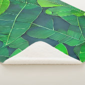 Mooi groen lederen patroon sherpa deken (3/4)