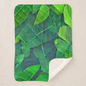 Mooi groen lederen patroon sherpa deken (Voorkant)