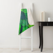 Mooi groen lederen patroon sherpa deken (In situ)