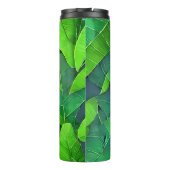 Mooi groen lederen patroon thermosbeker (Achterkant)