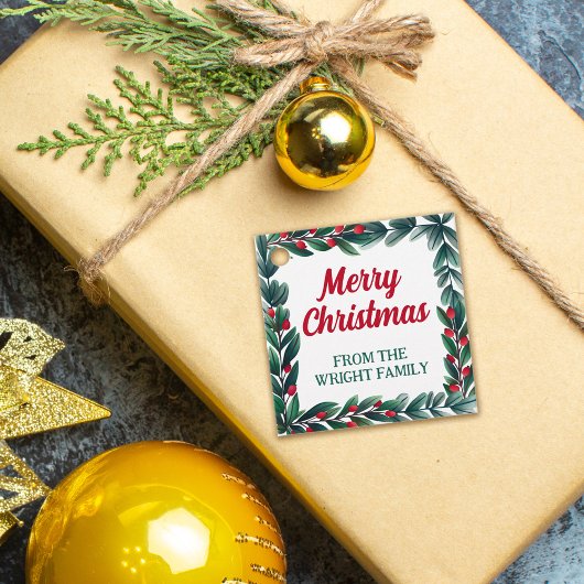 Mooi groen Lijst vrolijk kerstfeest van Bedankjes Labels