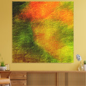 MOOI GROEN & ORANJE MODERN TRENDY ABSTRACT CANVAS AFDRUK (Insitu (Woonkamer))
