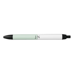 Mooi groen pastel wit kleurblok met monogram zwarte inkt pen