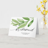 Mooi groen voor mijn bruidsmeisje op mijn bruiloft kaart (Gele Bloem)