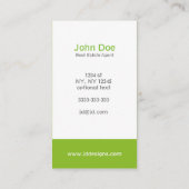 Mooi groen wit Classy Real Estate visitekaartjes (Achterkant)
