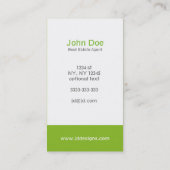 Mooi groen wit Classy Real Estate visitekaartjes (Achterkant)