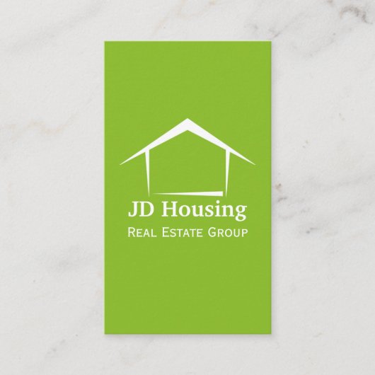 Mooi groen wit Classy Real Estate visitekaartjes (Voorkant)