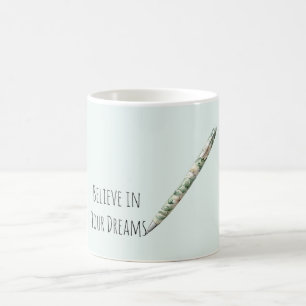 Mooi groene bloemige pen dromen koffiemok