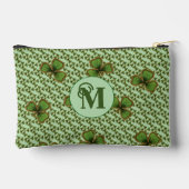Mooi groene en gouden Ierse Shamrocks-monogram Etui (Achterkant)