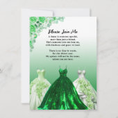 Mooi groene Quinceañera Dama-aanzoek Kaart (Achterkant)
