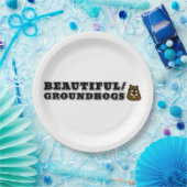 Mooi/Grondhogs Papieren Bordje (Feest)