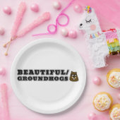 Mooi/Grondhogs Papieren Bordje (Feest)