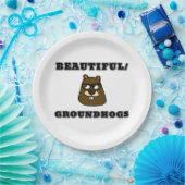 Mooi/Grondhogs Papieren Bordje (Feest)