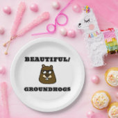 Mooi/Grondhogs Papieren Bordje (Feest)